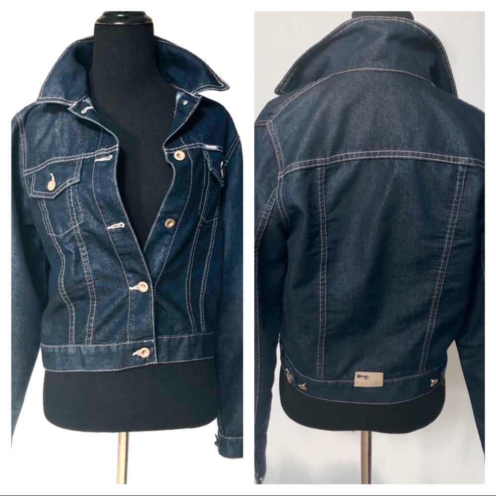 Vintage Hollywood Dark Blue Denim Jacket - Small